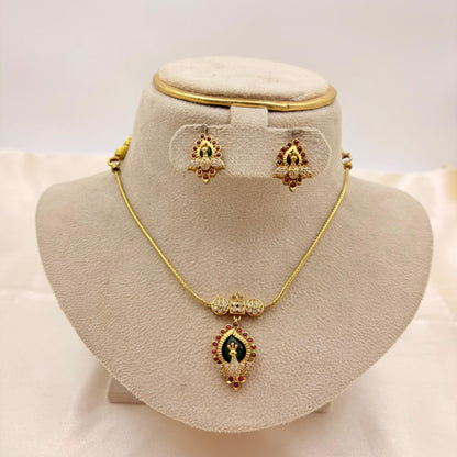 ✨ Divine Lakshmi Pendant Set | Micro Gold Polish