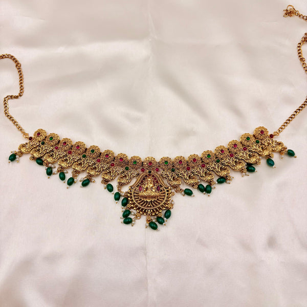 Lakshmi Peacock Hip Belt | Gold Plated Bridal Vaddanam with Ruby & Emerald Stones