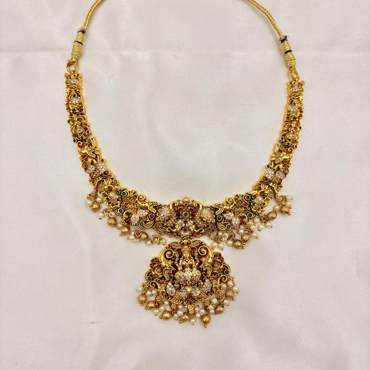 ✨ Grand Antique Lakshmi Necklace Set | Premium Temple Jewellery