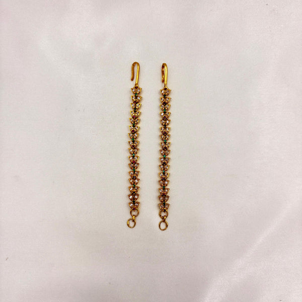 Antique Gold Stone Matti – Traditional Bridal Hair Mattal with Ruby, Emerald & White Stones