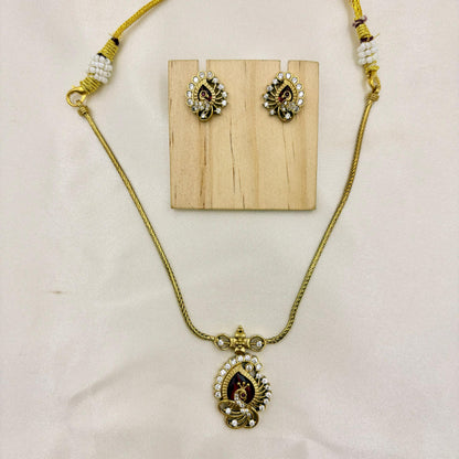 ✨ Peacock Elegance Pendant Set | Premium Micro