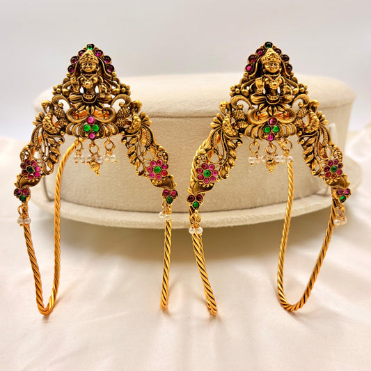 Lakshmi Temple Vanki / Armlet with Ruby & Emerald Stones – Traditional Bridal Bajubandh