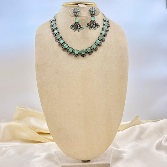 Gold Plated Lakshmi Temple Necklace Set with Ruby, Green & White Stones