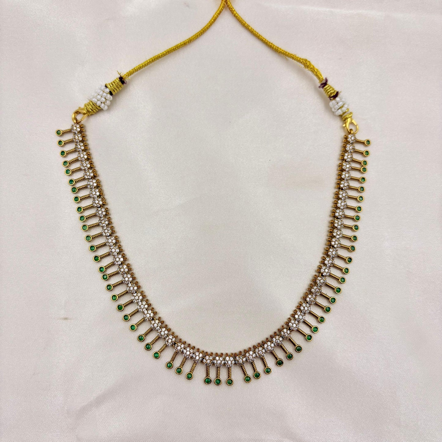 ✨ Emerald Drop Diamond Necklace Set | Elegant & Classy