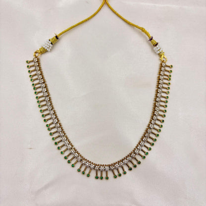 ✨ Emerald Drop Diamond Necklace Set | Elegant & Classy