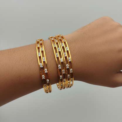 ✨ Elegant Double-Line CZ Bangles – Minimal & Timeless Design