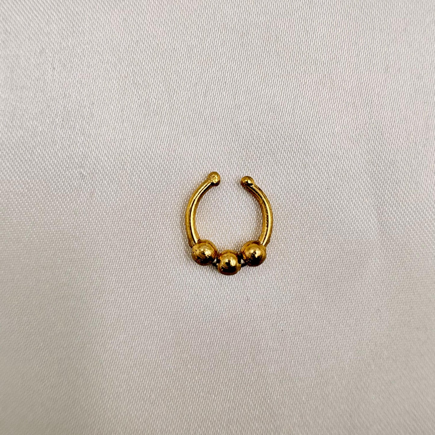 Traditional Gold Finish Nose Pin | Non-Piercing Nath | Minimal Daily Wear Design