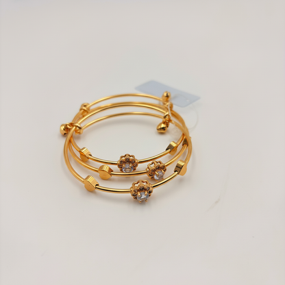 Elegant Crystal Bloom Bangles – Minimal Chic Collection