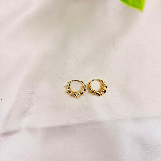 Textured Gold Mini Hoop Earrings